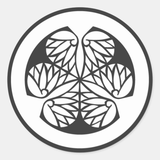 [家紋]植物 ラウンドシール (正面)