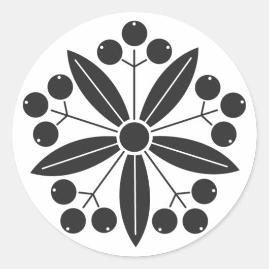 [家紋]植物 ラウンドシール (正面)