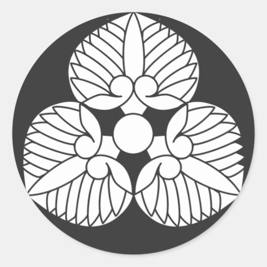 [家紋]植物 ラウンドシール (正面)