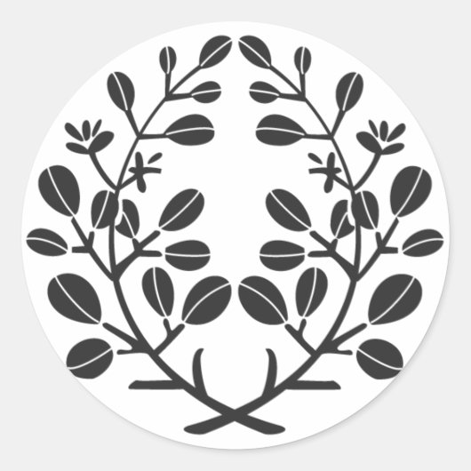 [家紋]植物 ラウンドシール (正面)