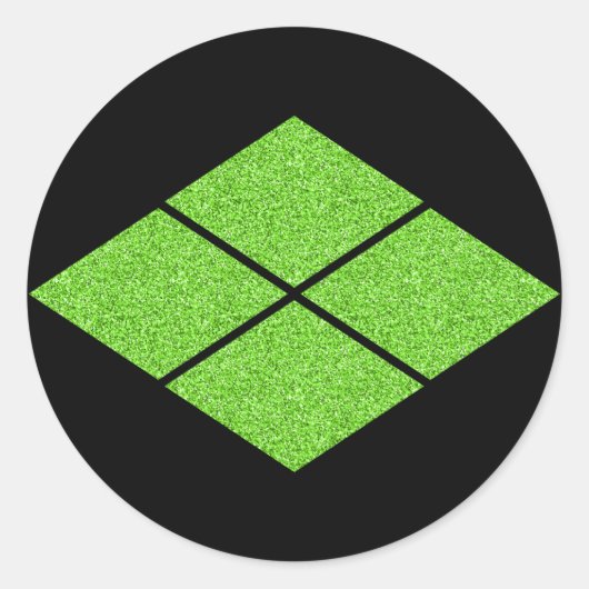 【家紋】竹田菱クラシック丸ステッキ ラウンドシール (正面)