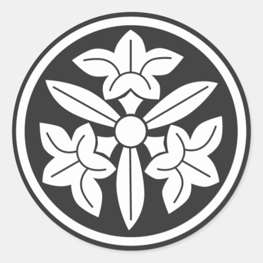 [家紋]花 ラウンドシール (正面)