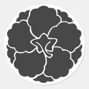 [家紋]花 ラウンドシール