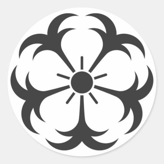 [家紋]花 ラウンドシール (正面)