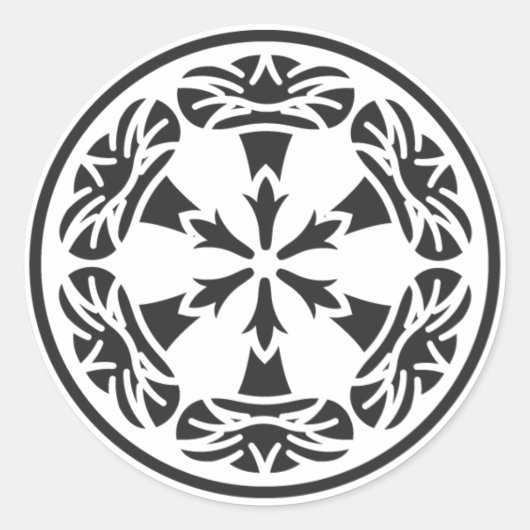 [家紋]花 ラウンドシール (正面)