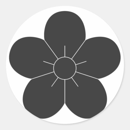 [家紋]花 ラウンドシール (正面)