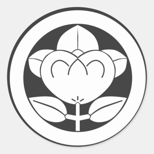 [家紋]花 ラウンドシール (正面)