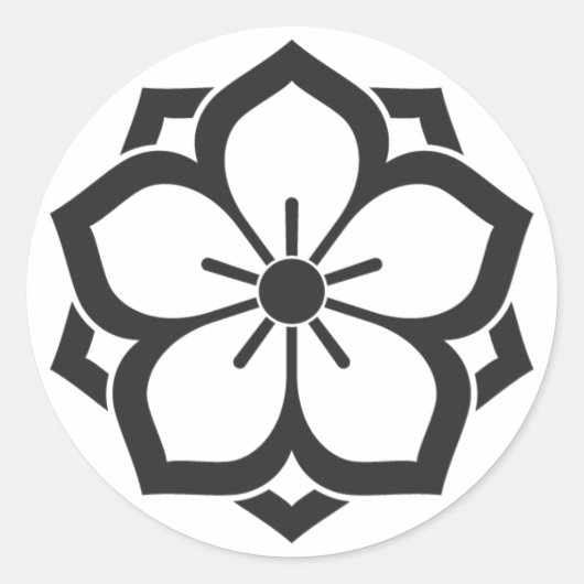 [家紋]花 ラウンドシール (正面)