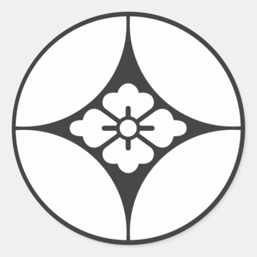 [家紋]花 ラウンドシール (正面)