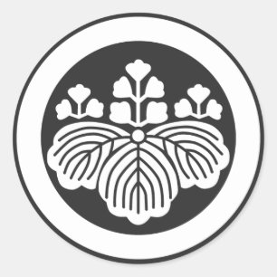 [家紋]花 ラウンドシール