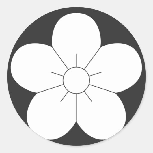 [家紋]花 ラウンドシール (正面)