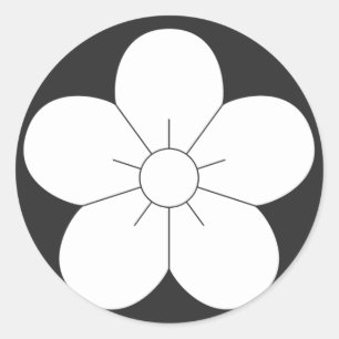 [家紋]花 ラウンドシール