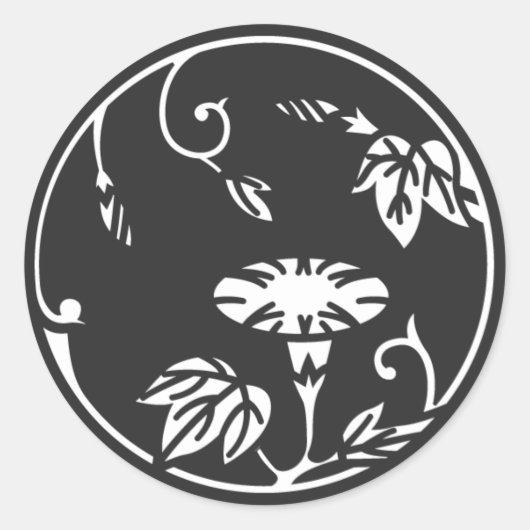 [家紋]花 ラウンドシール (正面)