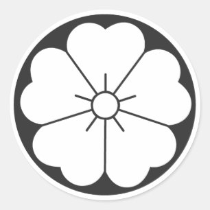 [家紋]花 ラウンドシール