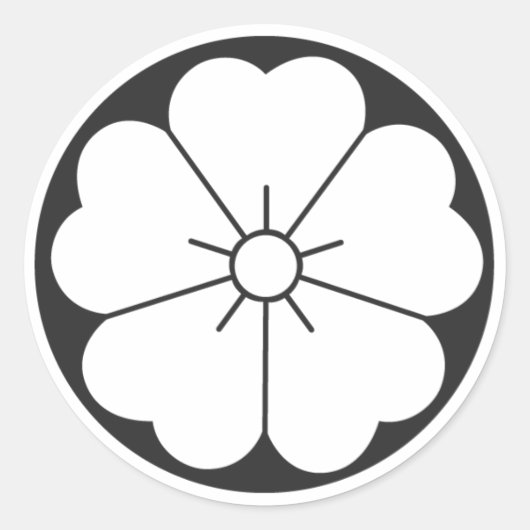 [家紋]花 ラウンドシール (正面)
