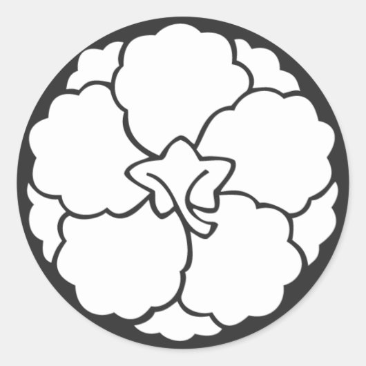 [家紋]花 ラウンドシール (正面)
