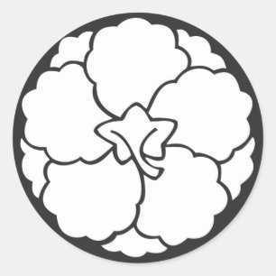 [家紋]花 ラウンドシール