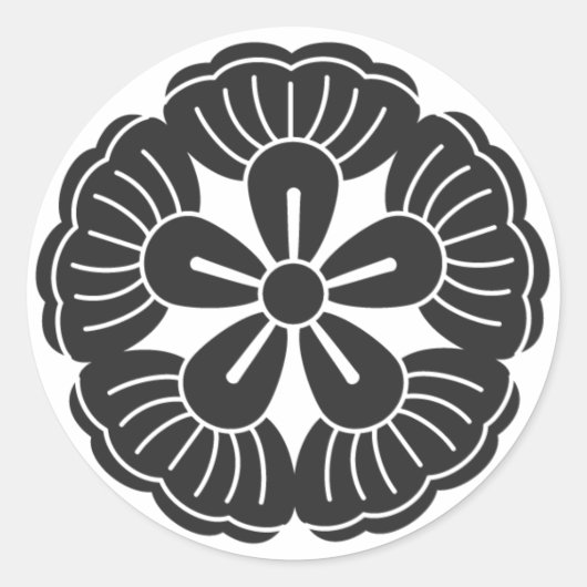 [家紋]花 ラウンドシール (正面)