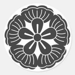 [家紋]花 ラウンドシール