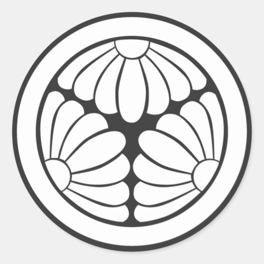 [家紋]花 ラウンドシール (正面)