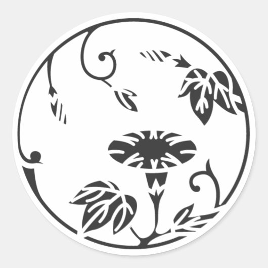 [家紋]花 ラウンドシール (正面)