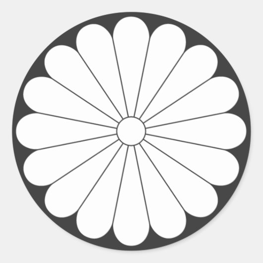 [家紋]花 ラウンドシール (正面)