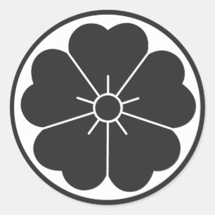 [家紋]花 ラウンドシール