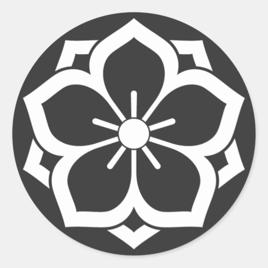 [家紋]花 ラウンドシール (正面)