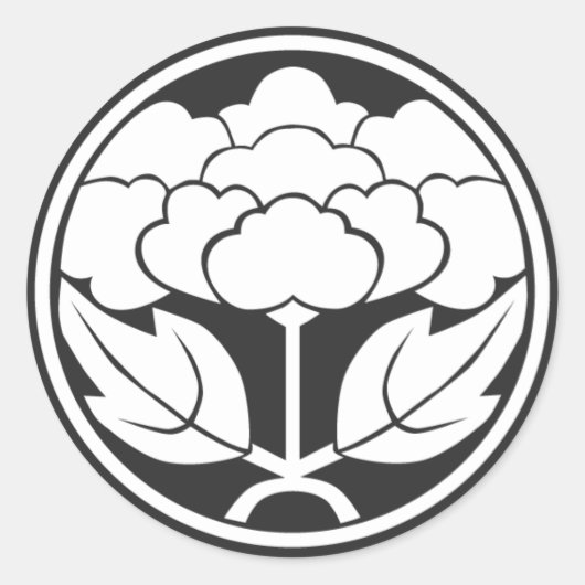 [家紋]花 ラウンドシール (正面)