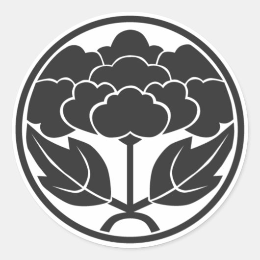 [家紋]花 ラウンドシール (正面)
