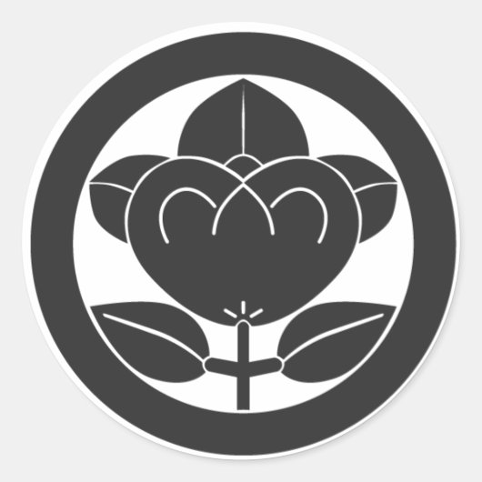 [家紋]花 ラウンドシール (正面)