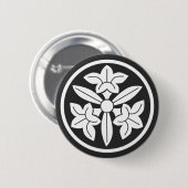 [家紋]花 缶バッジ (正面&裏面)