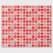 【家紋】赤い花 ラッピングペーパー (フラット)