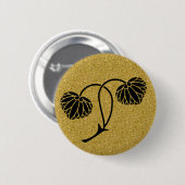 【家紋】 2葵葉 缶バッジ (正面&裏面)