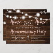 家素朴庭の甘い家庭引っ越し祝いパーティーパーティー 招待状 (正面/裏面)