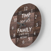 家素朴族の引用文と過ごした茶色の木材の時間 ラージ壁時計 (傾斜)