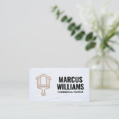 家絵を描ブラシのロゴ | Stucco背景 名刺 (スタンド正面)