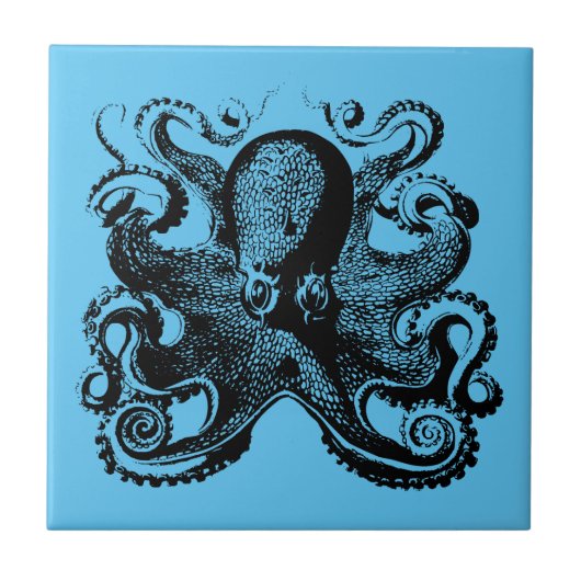 家航海ののヴィンテージタコの旅 タイル (正面)