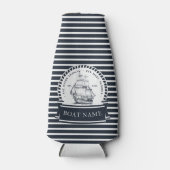 家航海のパーソナライズされた族とボート名 ボトルクーラー (正面)