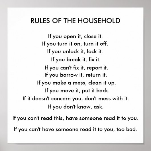 家計の規則 ポスター (正面)