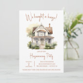 家買だ!かわいい水彩引っ越し祝いパーティー 招待状 (スタンド正面)