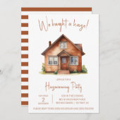 家買だ!かわいい水彩引っ越し祝いパーティー 招待状 (正面/裏面)