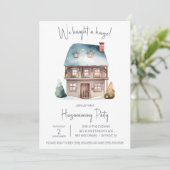 家買だ！かわいい水彩引っ越し祝いパーティーI 招待状 (スタンド正面)