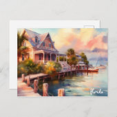 家買旅行ヴィンテージ鍵フロリダポストカード ポストカード (正面/裏面)