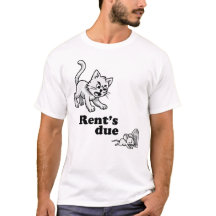 家賃の支払い期限だよ 面白い 猫 Tシャツ カートゥーン大家