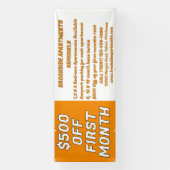 家賃$500引き 詳細なアパートメントのご案内 横断幕 (縦)