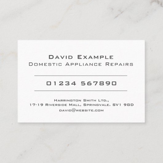 家電修理と写真付き 名刺 (裏面)