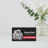 家電修理サービスプロフェッショナルブラック 名刺 (スタンド正面)