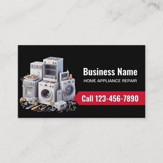 家電修理サービスプロフェッショナルブラック 名刺 (正面)