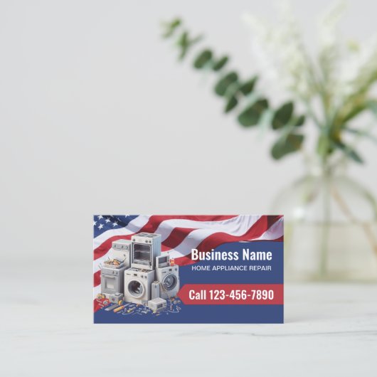 家電修理サービス愛国的退役軍人 名刺 (スタンド正面)
